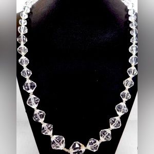 MIRIAM HASKELL COLLECTORS! Vintage Graduated Faceted Lucite Beads Necklace